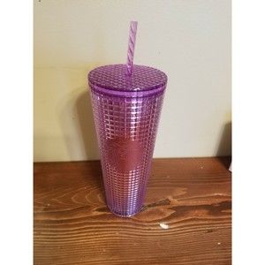 Starbucks 24 oz Purple Red Pink Ombre Cold Cup Tumbler New